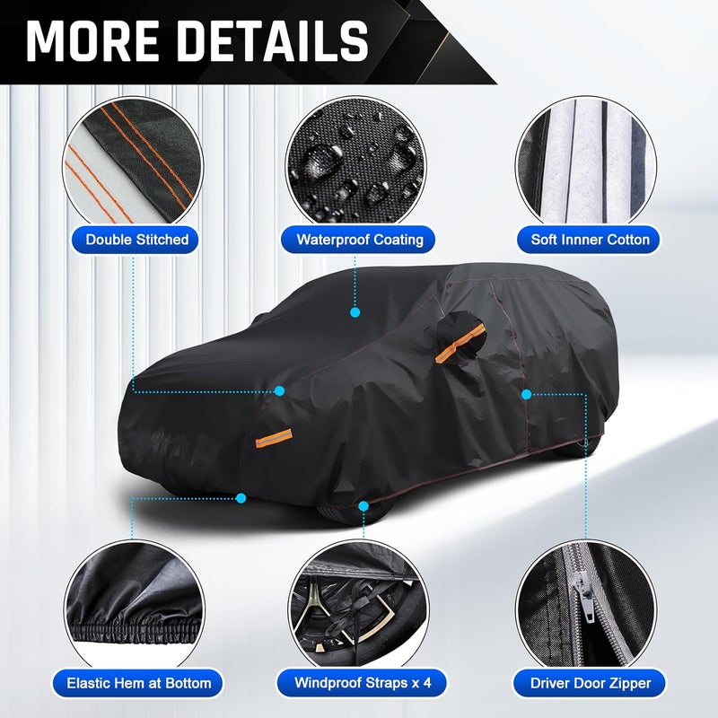 AltoCover Car Cover Custom Fit for Honda Accord, Chevy Malibu, Kia K5 /Optima, 6 Layer Heavy Duty Car Cover with Cotton Liner - Image 4